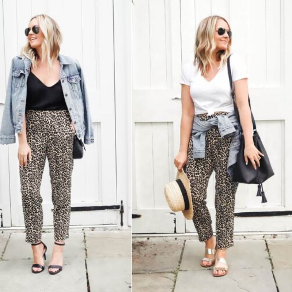 J CREW Jamie leopard pants